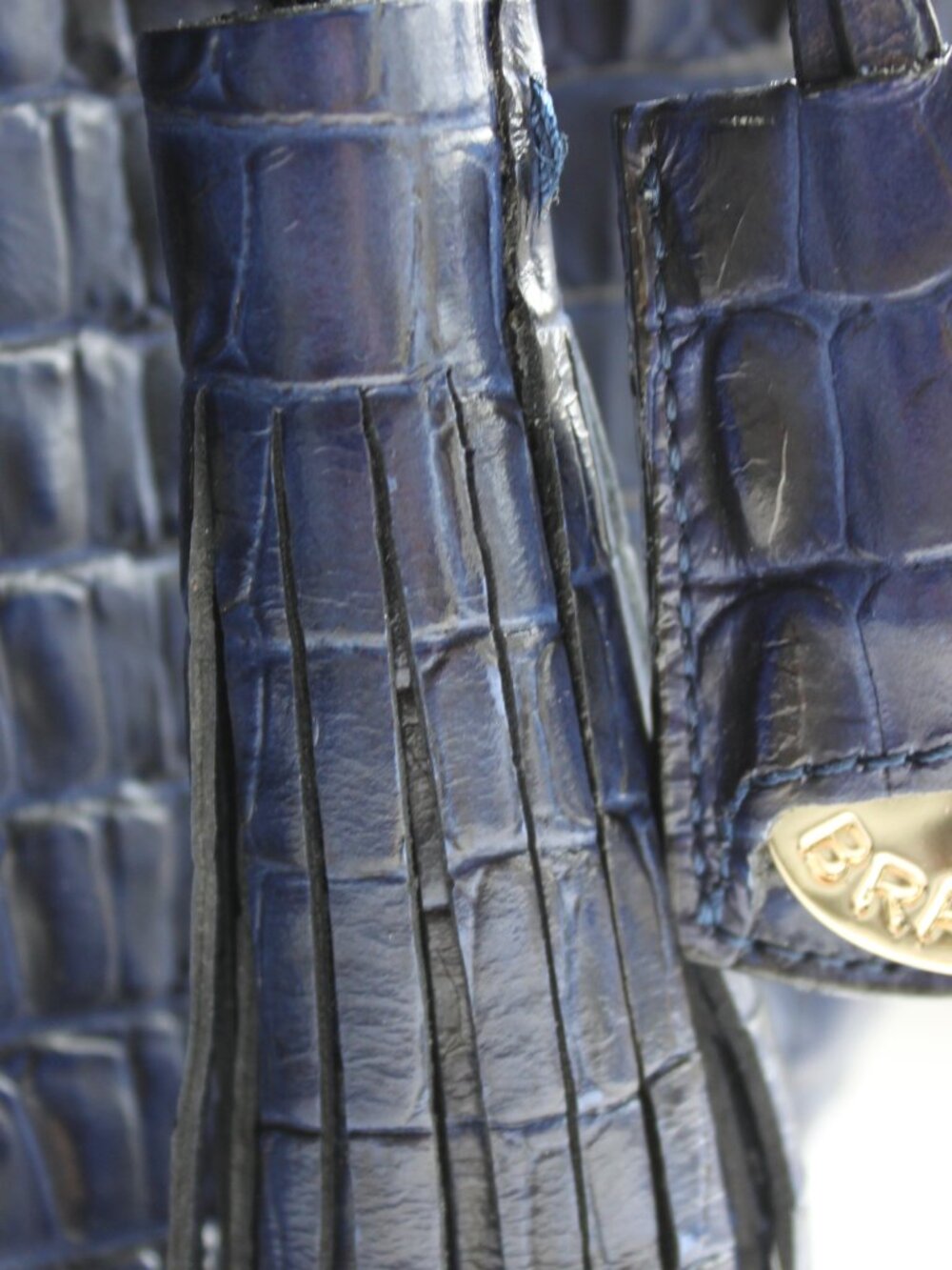 Brahmin Noelle Ink Melbourne Croc Leather Bag - NWOT - Luxury Navy - Picture 3 of 10